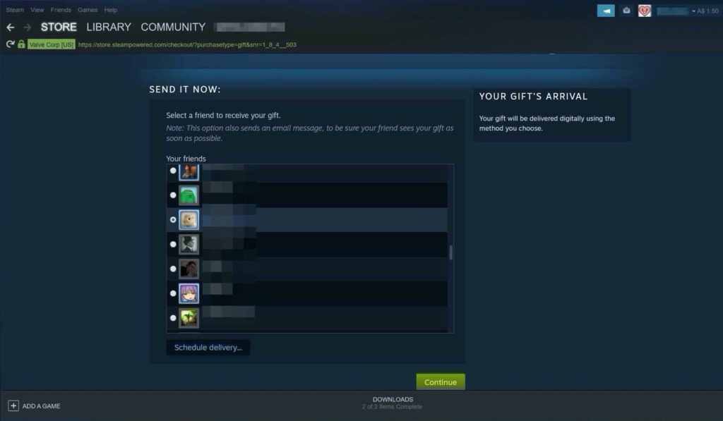 how to gift games on steam