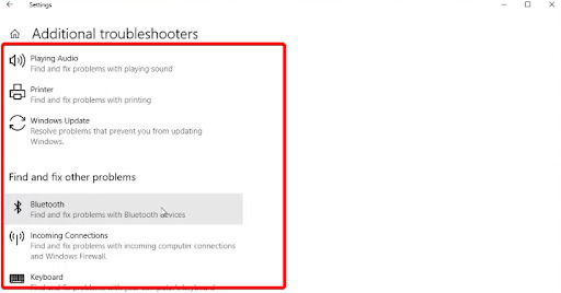 Running Troubleshooters in Windows 10