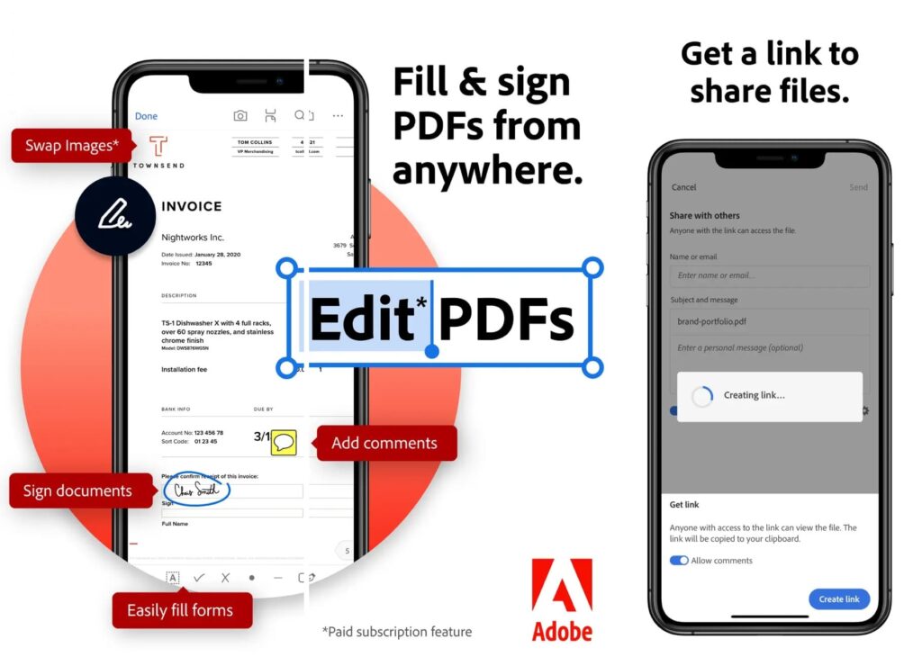 Adobe Acrobat Reader Best PDF Editors for iPhone and iPad
