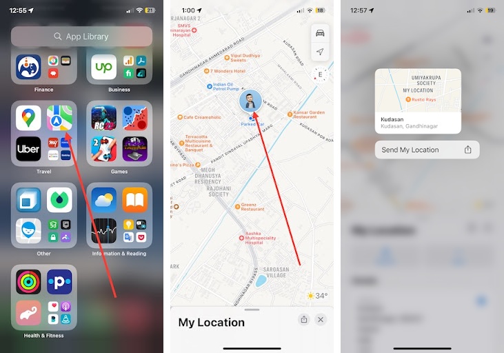 Share Location Using Apple Maps
