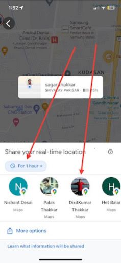 Share Location Using Google Maps