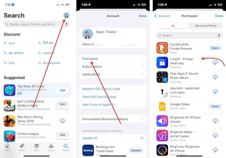 Hide Apps from App Store Purchases