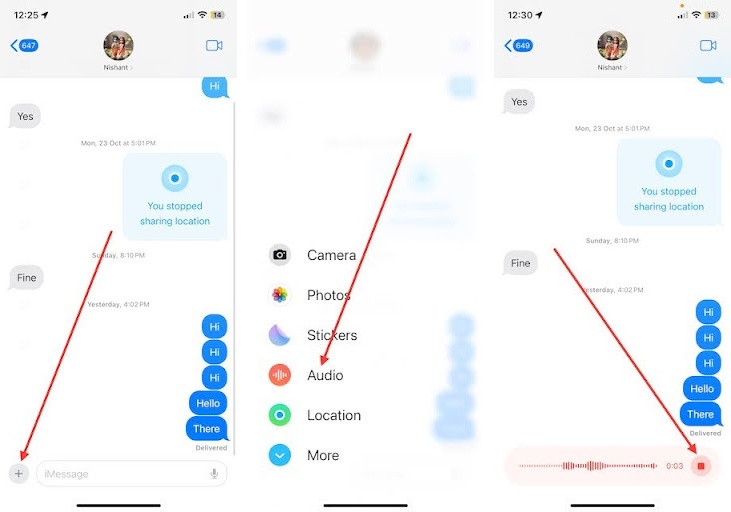 Send Audio in the Message App new iMessage Features