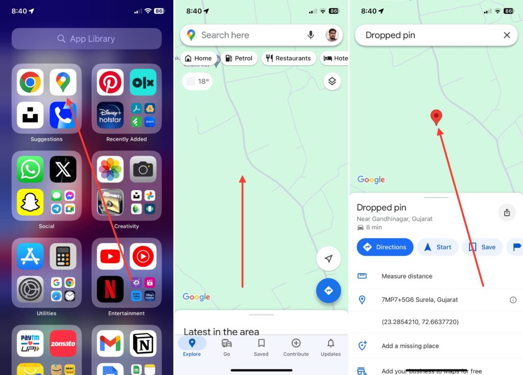 How to Drop a Pin in Google Maps on iPhone