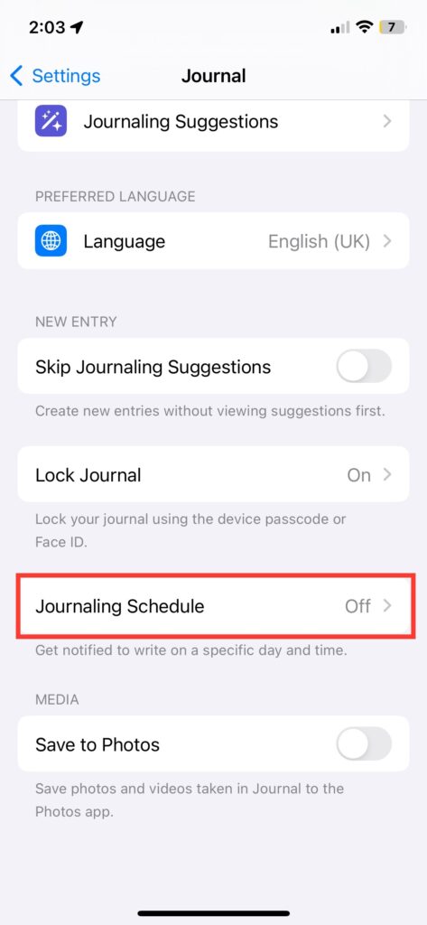 Set a Journaling Schedule