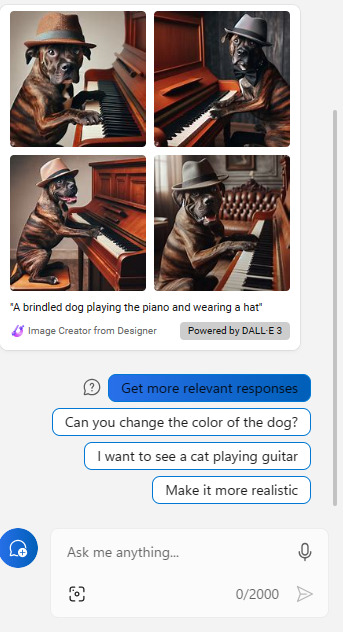 dog playing piano