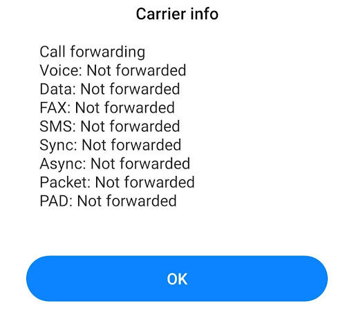 Android Secret code to Shows the details of call forwarding