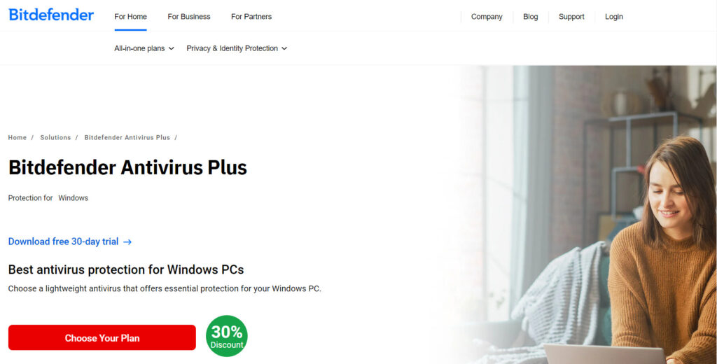 Bitdefender Antivirus Plus software for windows