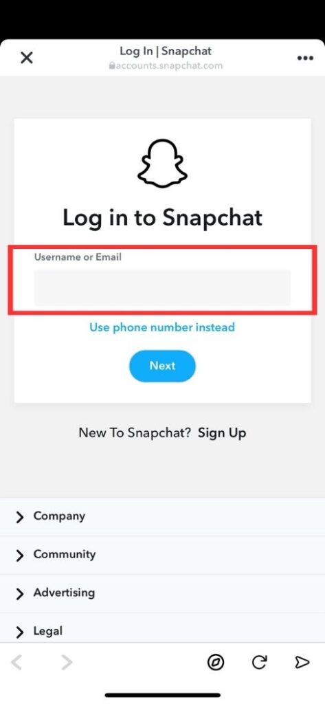 Open your Snapchat account and log in