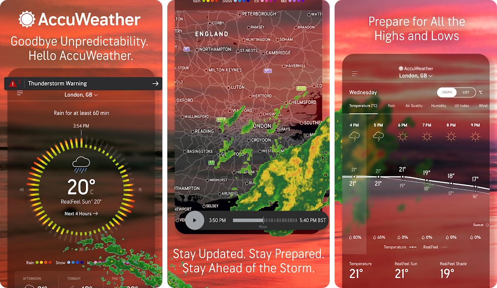 Accuweather weather app for android