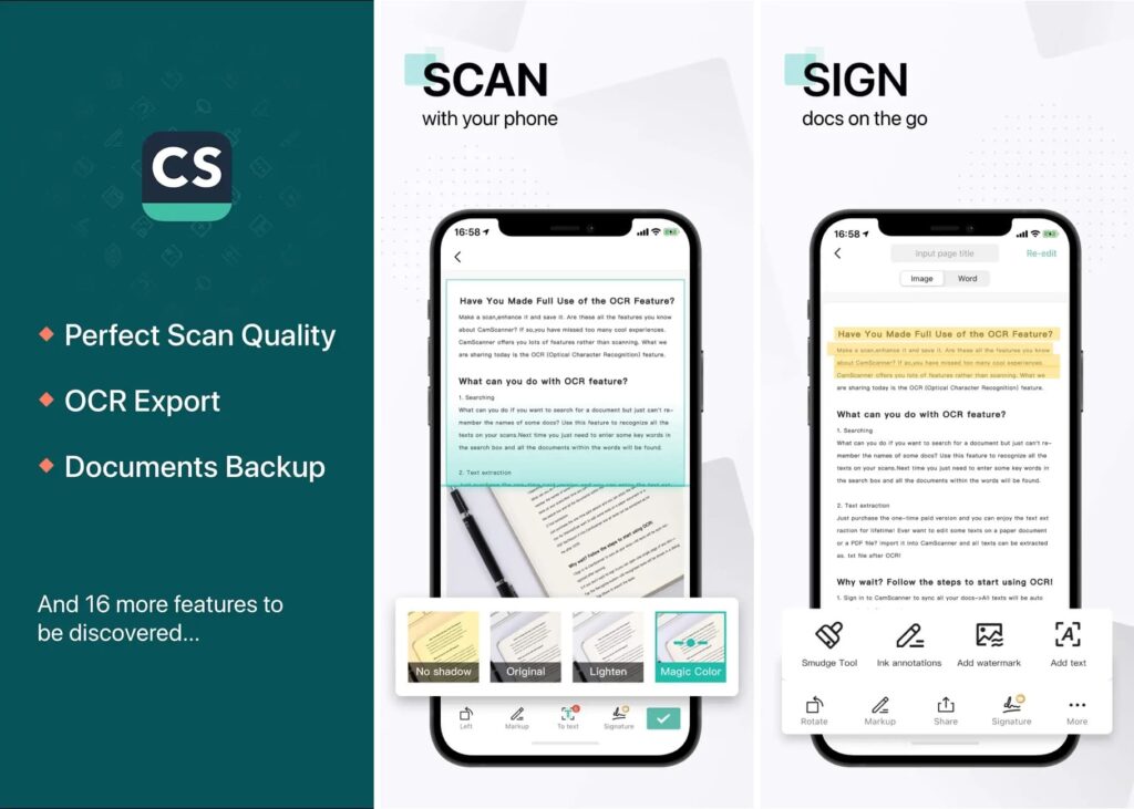 CamScanner Free Scanner App for ios and android