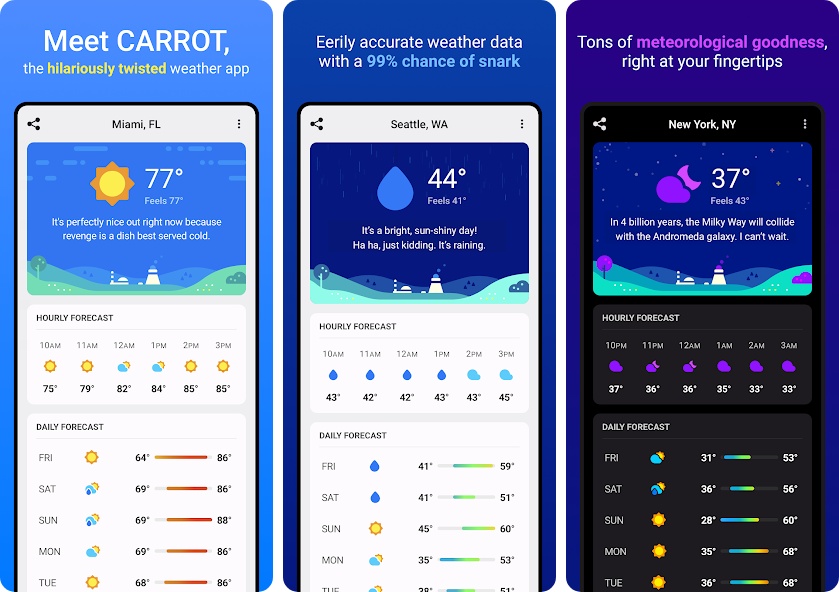 Carrot Weather app for android