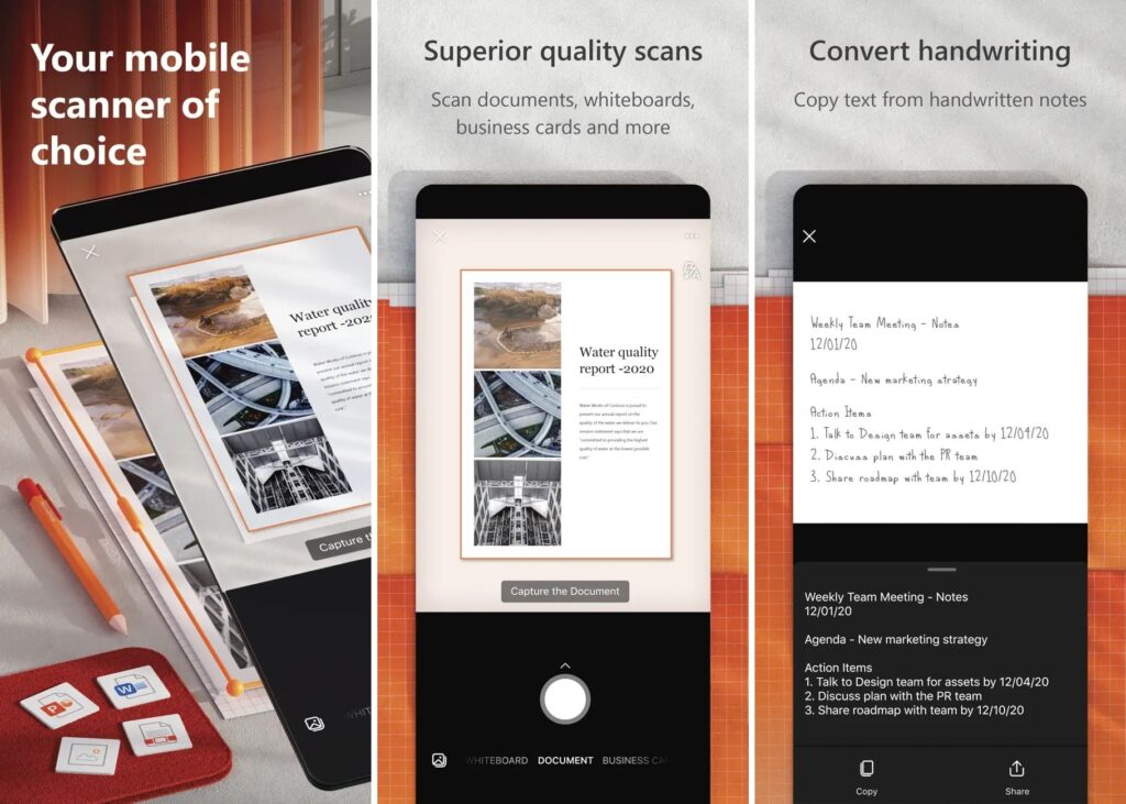 Microsoft Office lens Free Scanner App for ios and android