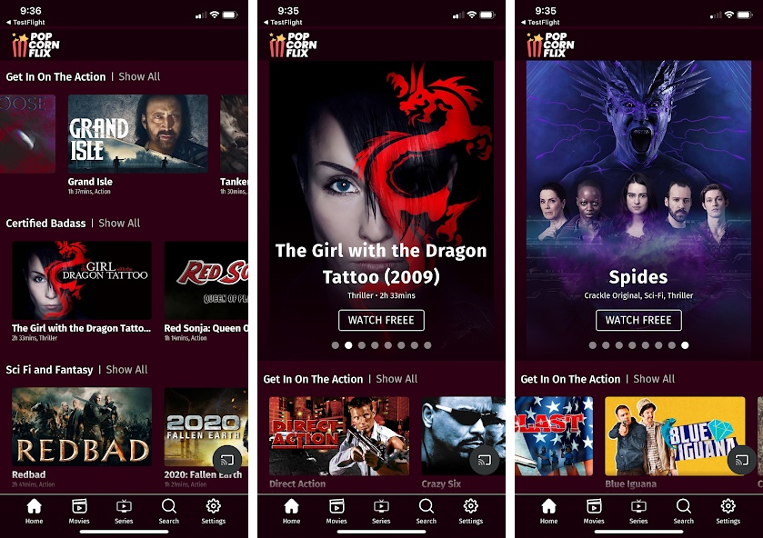 Popcornflix Free Movie Apps for Android