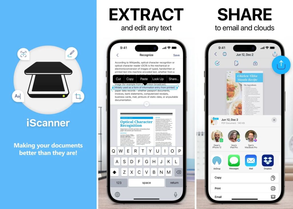 iScanner Free Scanner App for ios and android