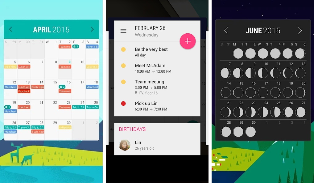 Month calendar widget for Android