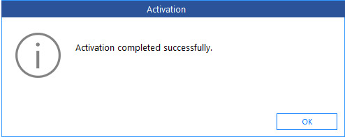 confirm successful activation. Now Click OK